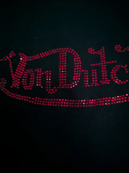 Von Dutch Black Tank with Red Embroidered Logo, Large - Picture 2 of 4